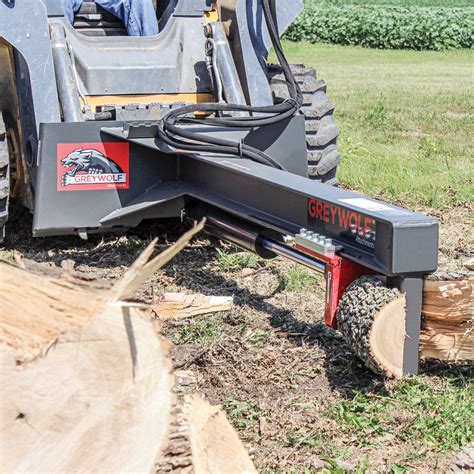 log splitter for skid steer loader|skid steer mounted log splitter.